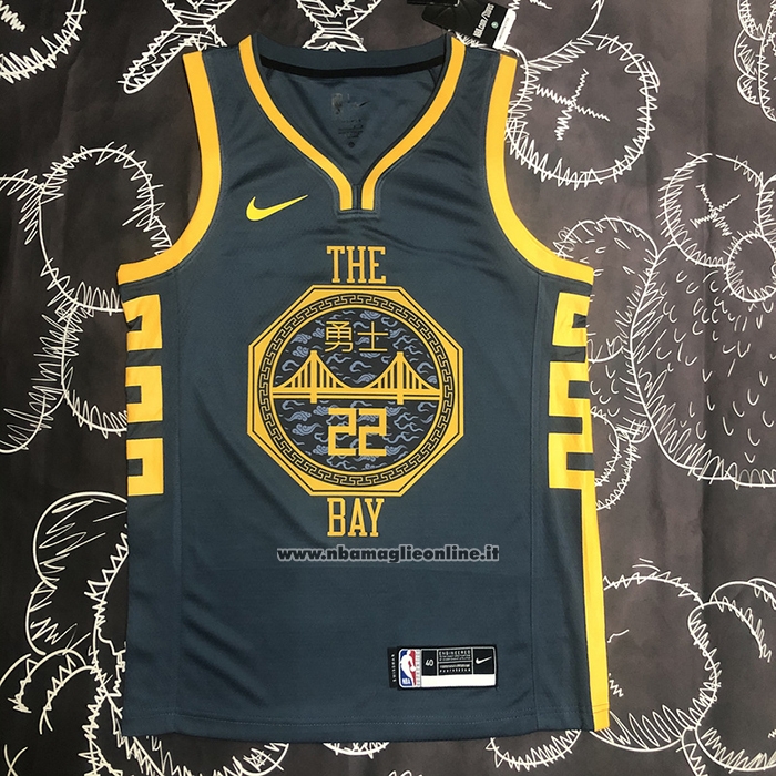 Maglia Golden State Warriors Andrew Wiggins #22 Citta 2018-19 Blu